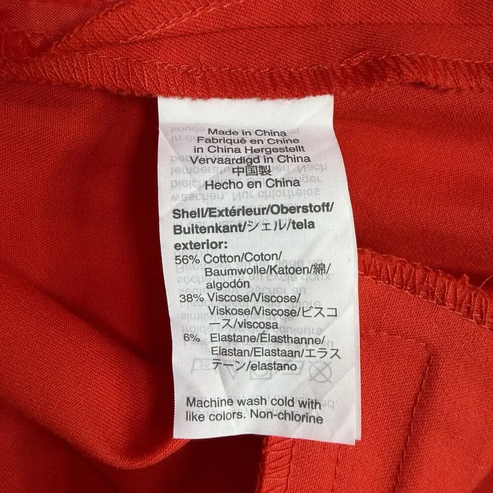 J.CREW Red Martie Ankle Pant In Bi-Stretch Cotton Size 2